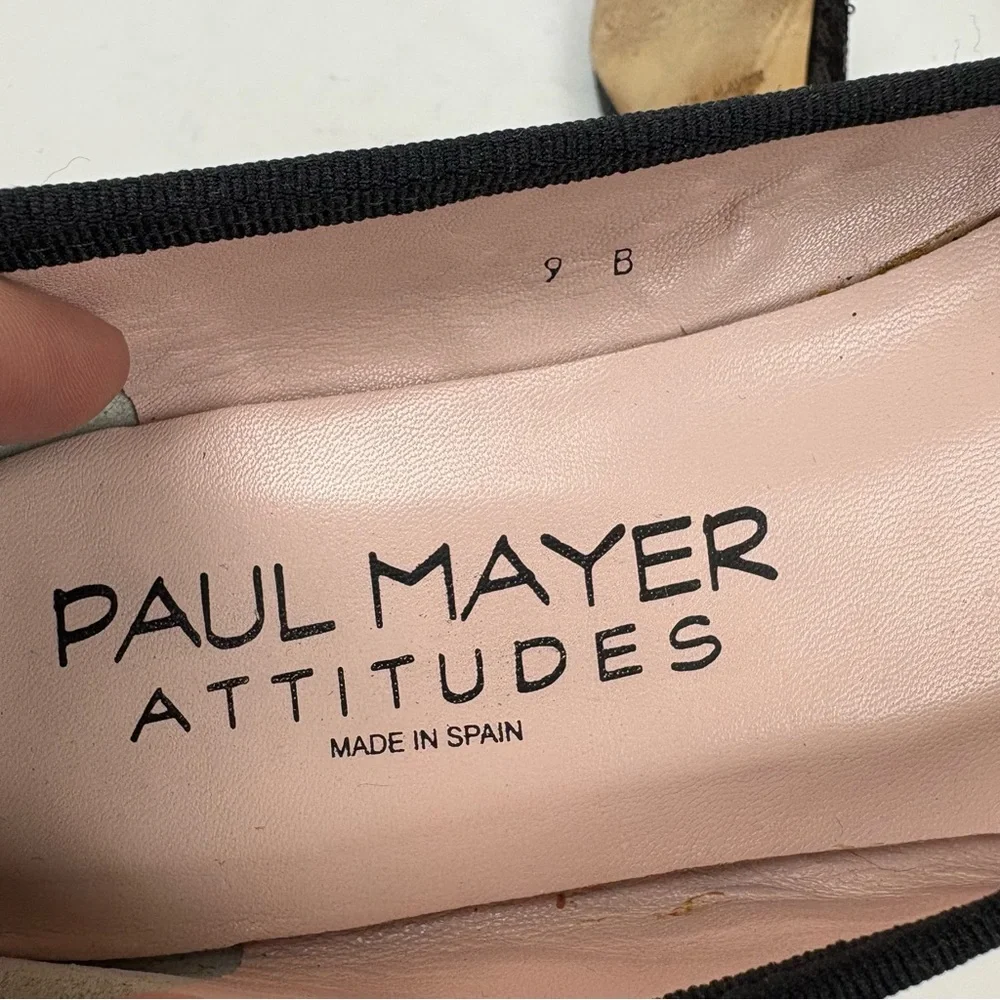Paul Mayer Attitudes Bingo Black Sequin Baller Flats Shoes Women’s size 9 Spain